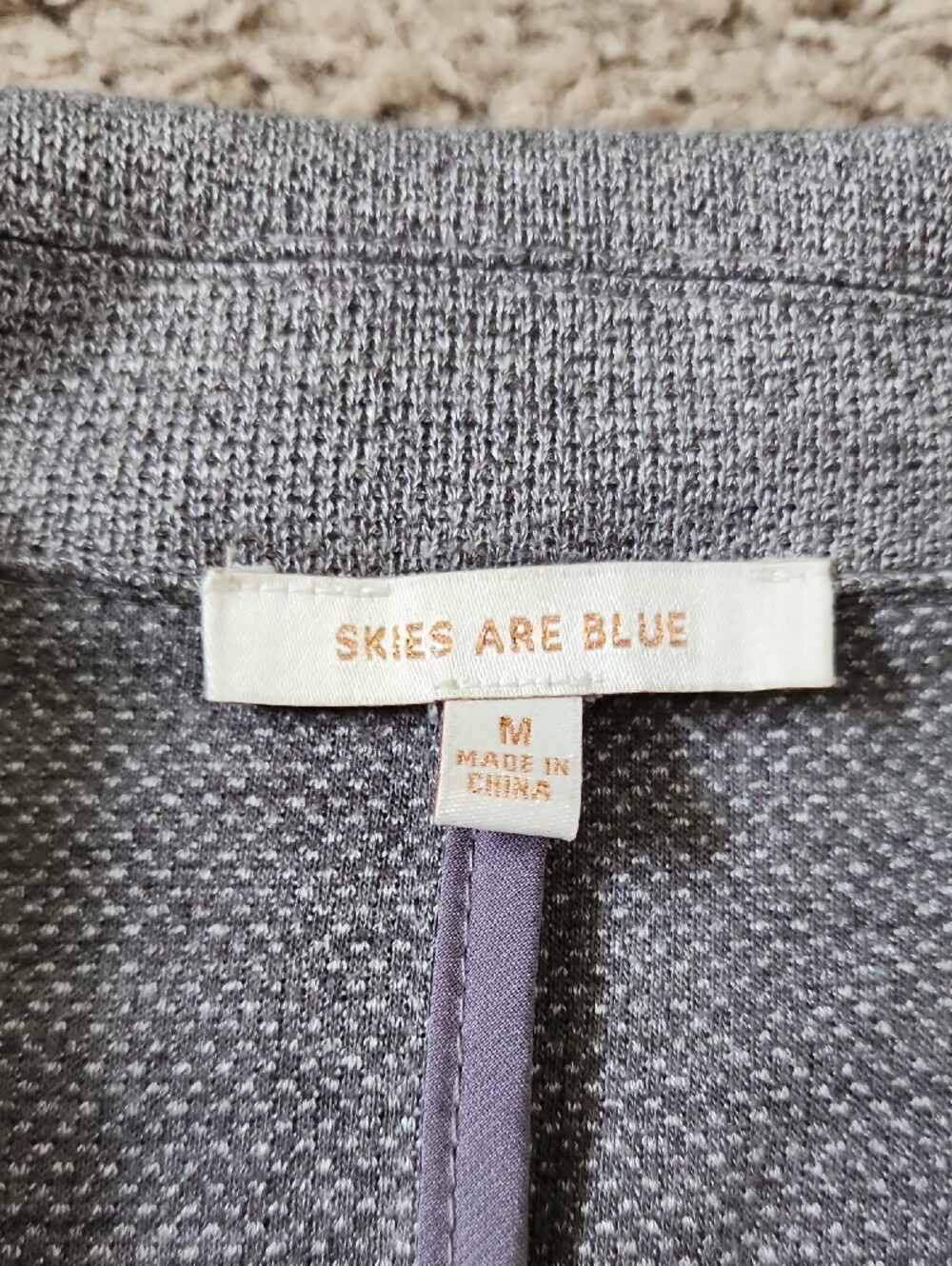 Skies Are Blue Light Gray Open-Front Blazer with Black Cuffs - Picture 2 of 3